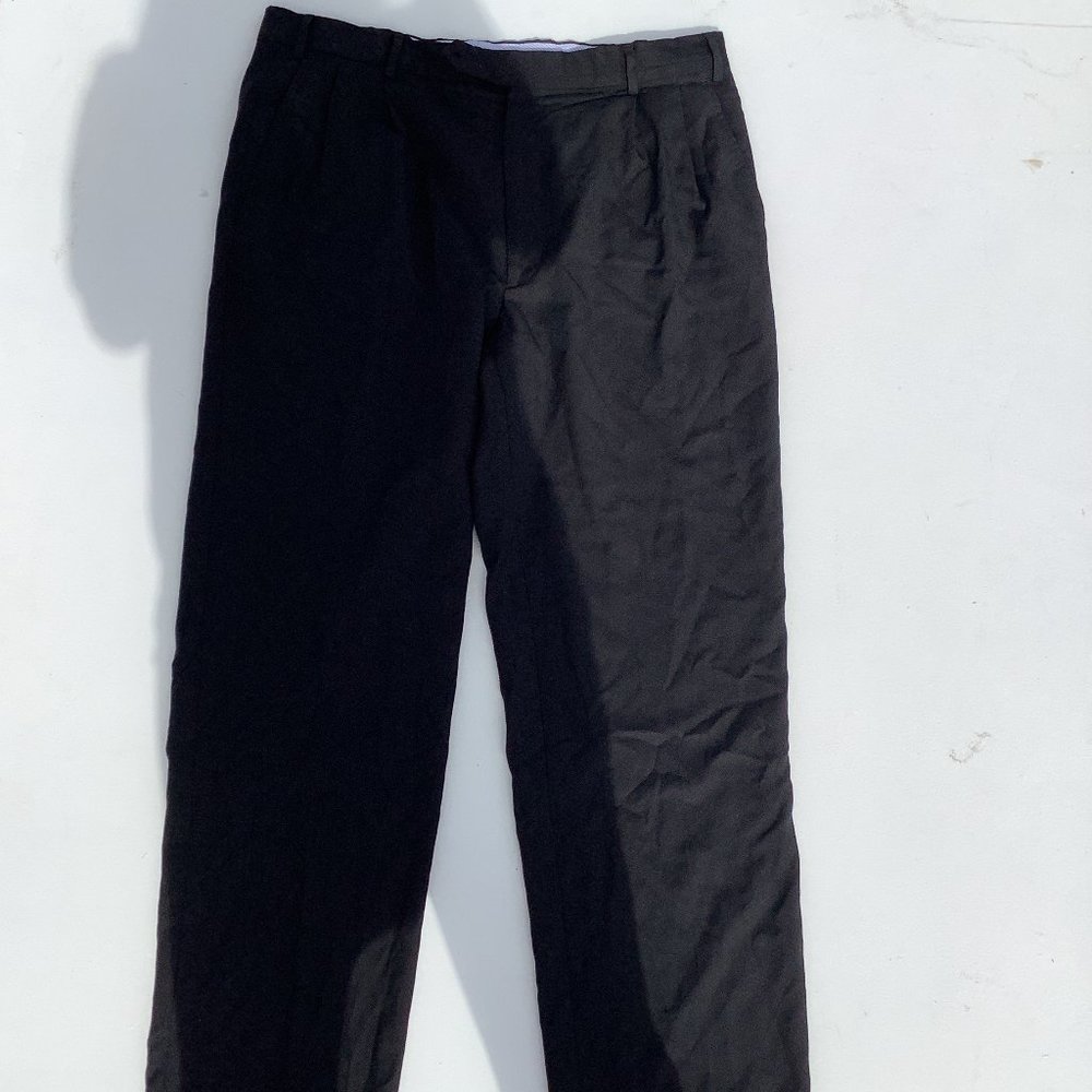 Kirkland Signature Woolmark 100% Wool Black Dress Pants 36/32 Made in Italy